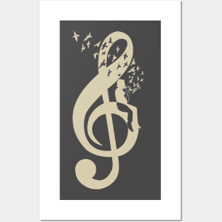 Treble Clef -  Music Singer - Vintage Posters and Art